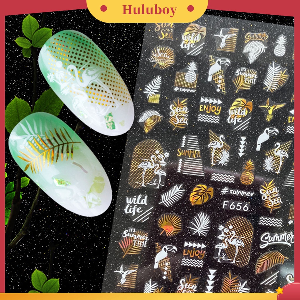 Huluboy Huluboy♡ Stiker Kuku 3D Aneka Motif Untuk Manicure
