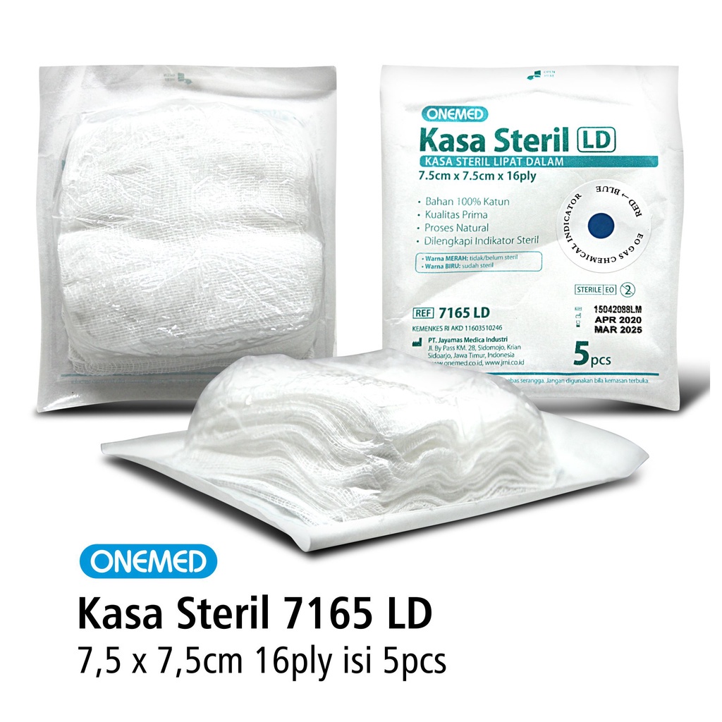 Kasa Steril 7165 LD OneMed 7.5x7.5cm 16 ply 5 pcs OJ