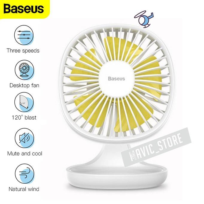 BASEUS PUDDING SHAPED FAN KIPAS ANGIN MEJA USB - Merah Muda