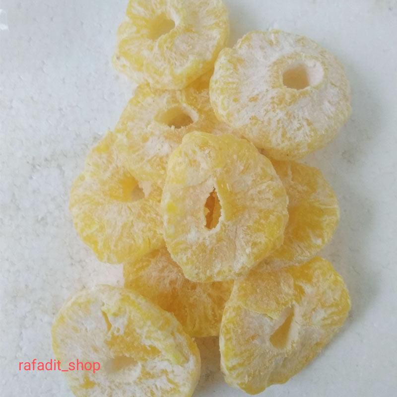 

Manisan Buah Nanas Kering Kemasan Toples Khas Lampung Netto. 150Gram