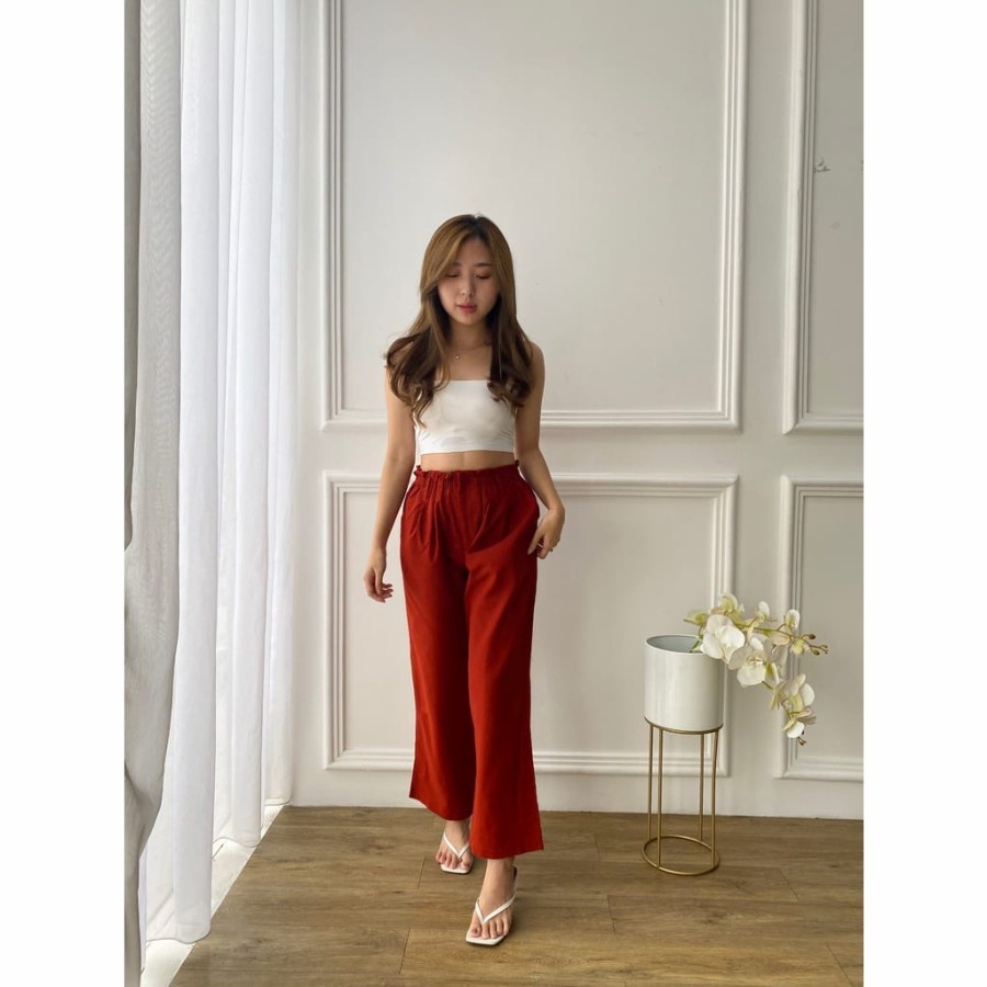 celana panjang highwaist wanita Luna Culotte Pants High waist A006