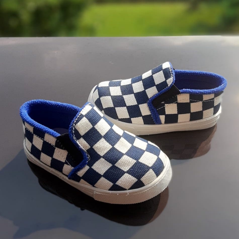 VINANDOZ SOL05 Sepatu Slip On Anak Motif Catur Umur 1 2 3 thn - Kanvas