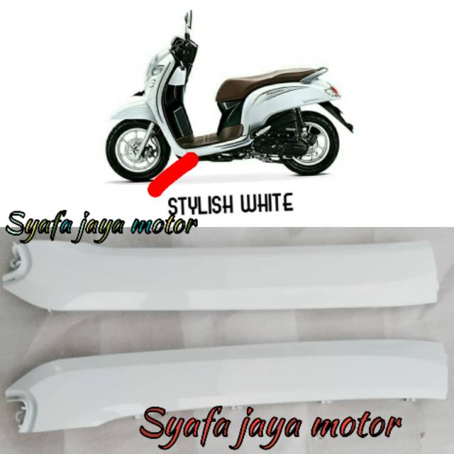 DEK SAMPING ATAU FOOTRES BAWAH SCOOPY FI NEW 2017-2018 STYLISH WHITE
