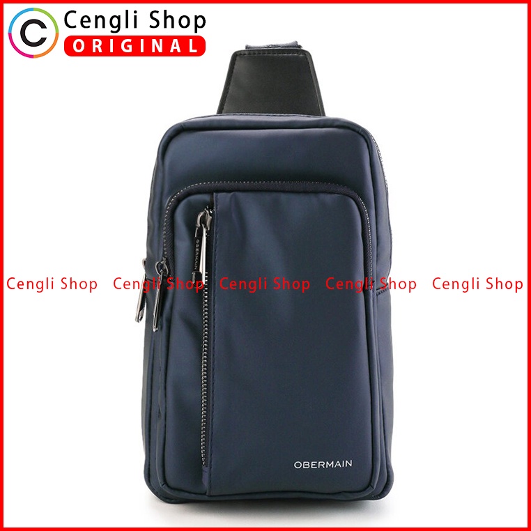 TAS SELEMPANG DADA/BADAN PRIA OBERMAIN SLING CHEST/BODY BAG ORIGINAL ORIGINAL BIRU NAVY BLUE OM052