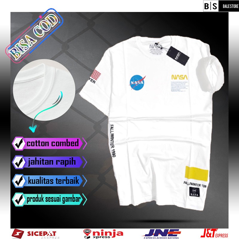baju kaos nasa pakaian atasan distro pria cowok remaja dewasa keren kekinian bandung murah original