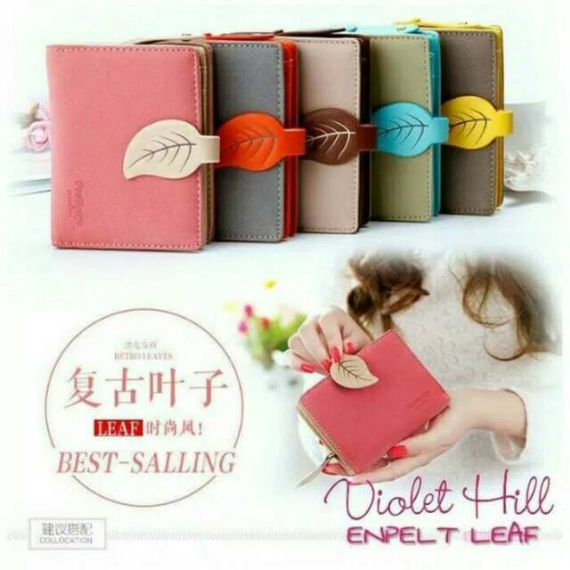 Dompet Kecil Kartu Wanita Cewek Karakter Daun Murah