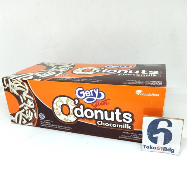 

GERY SALUUT O'DONUTS chocomilk / SALUT DONUT 24pcs / GARUDA FOOD / CEMILAN COKLAT BISKUIT