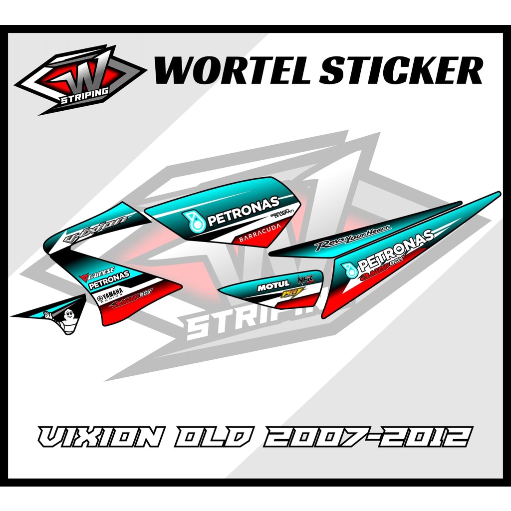 Striping Hologram Vixion Old-Stiker Variasi Lis Motor Vixion Motif Petronas