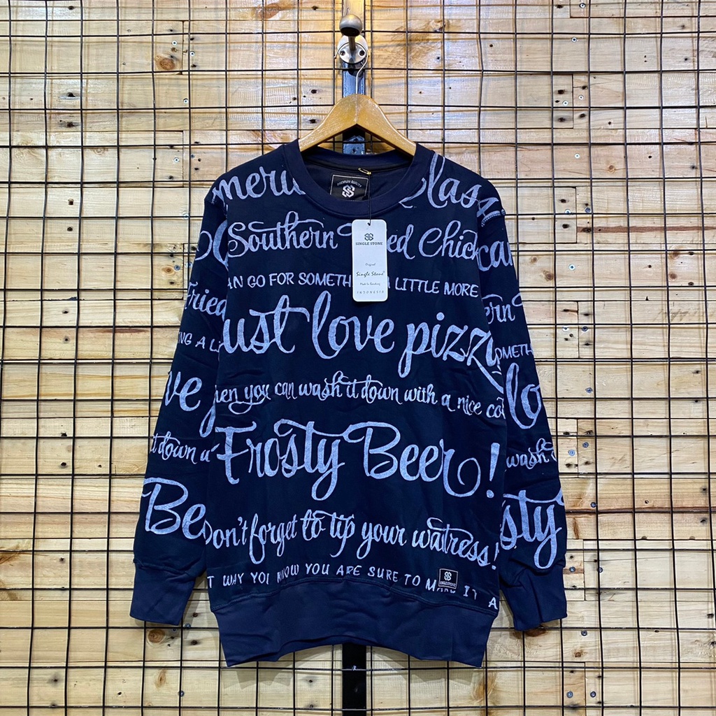 [COD] Sweater Pria Wanita Crewneck Distro Bandung-Pizza
