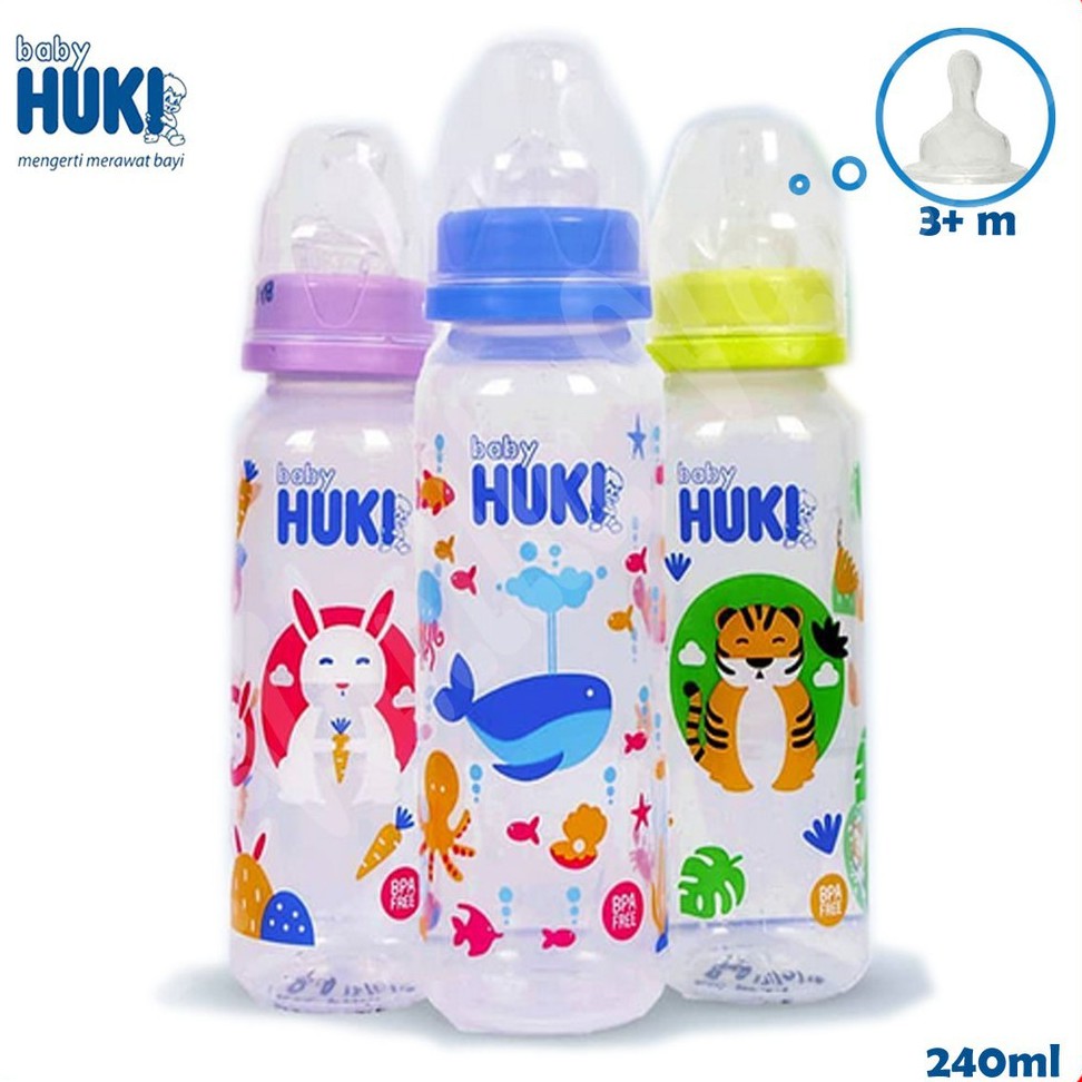 Baby Huki Orthodontic Nipple Round PP Bottle 240ml - CI0329