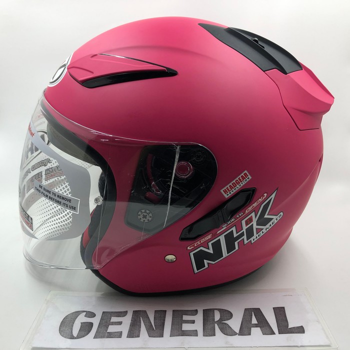 Jual Helm NHK R1 Solid Pink Magenta Doff Double Visor Half Face Helem