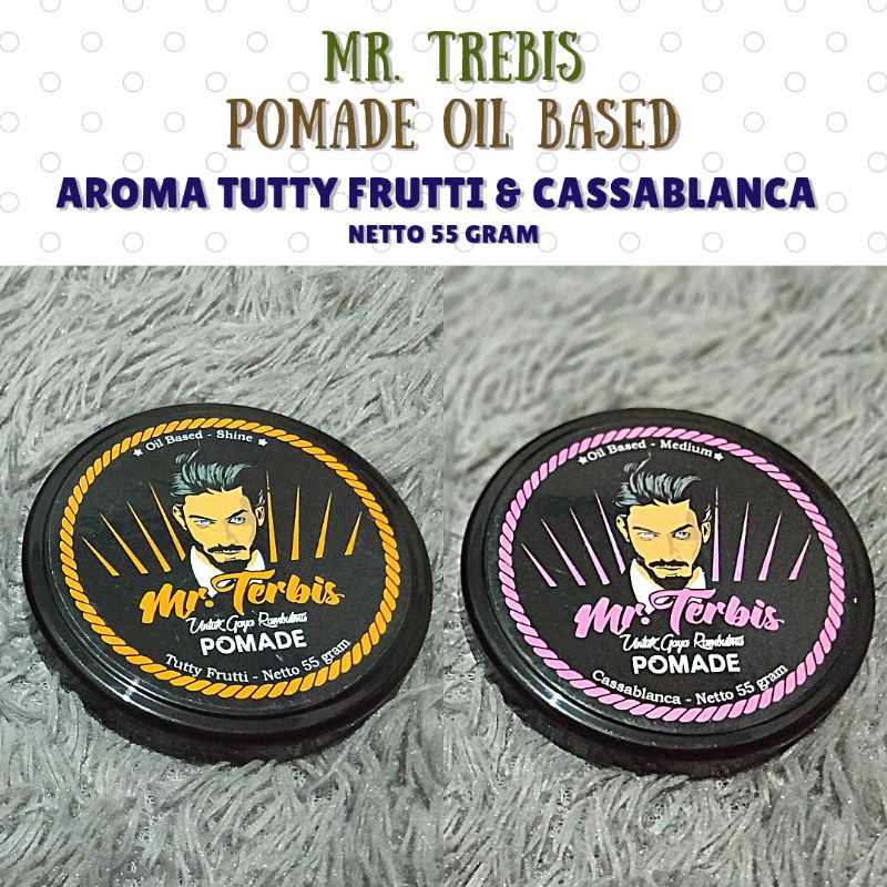 Pomade Oil Based Mr Trebis Paket 2 Pcs Free Sisir Saku