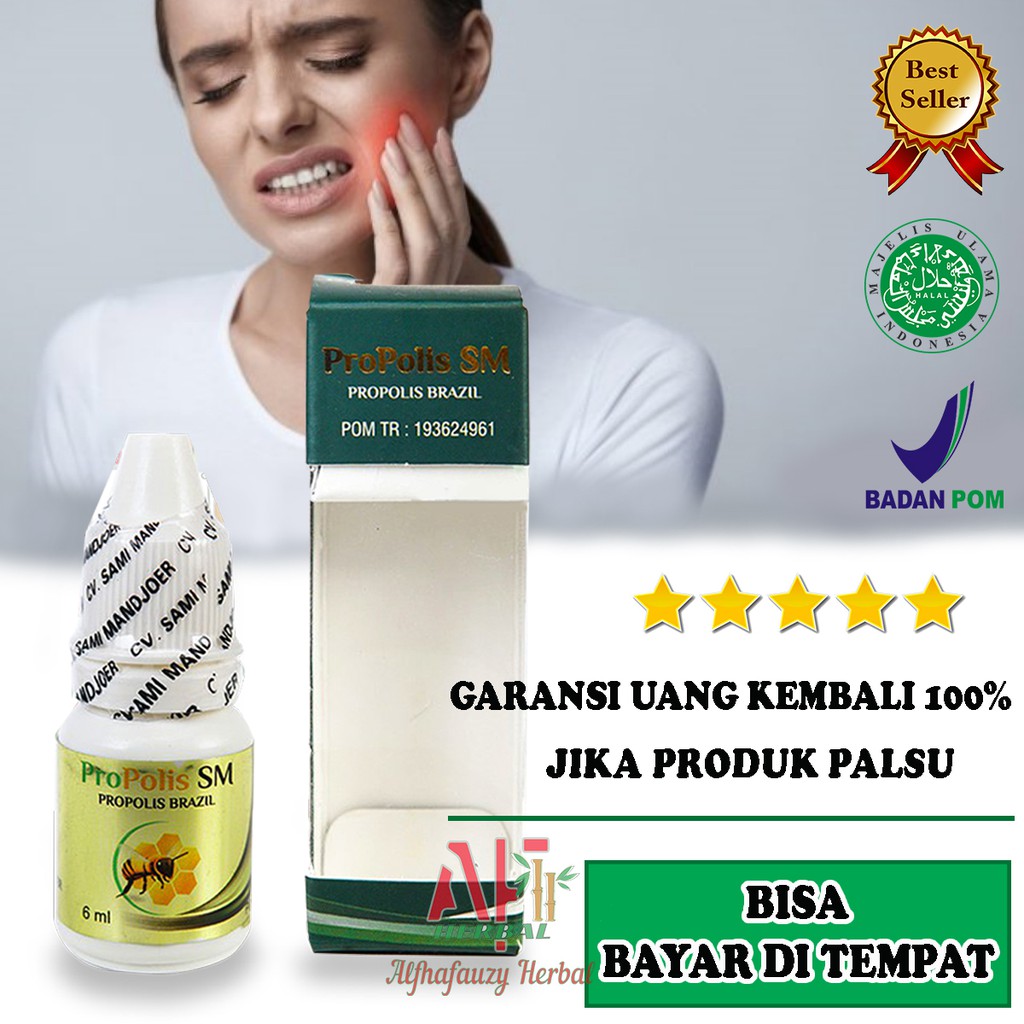 Obat Sakit Gigi Berlubang - Gigi Ngilu, Gigi Sensitif, Gigi Sakit, Propolis Sm Brazil Asli