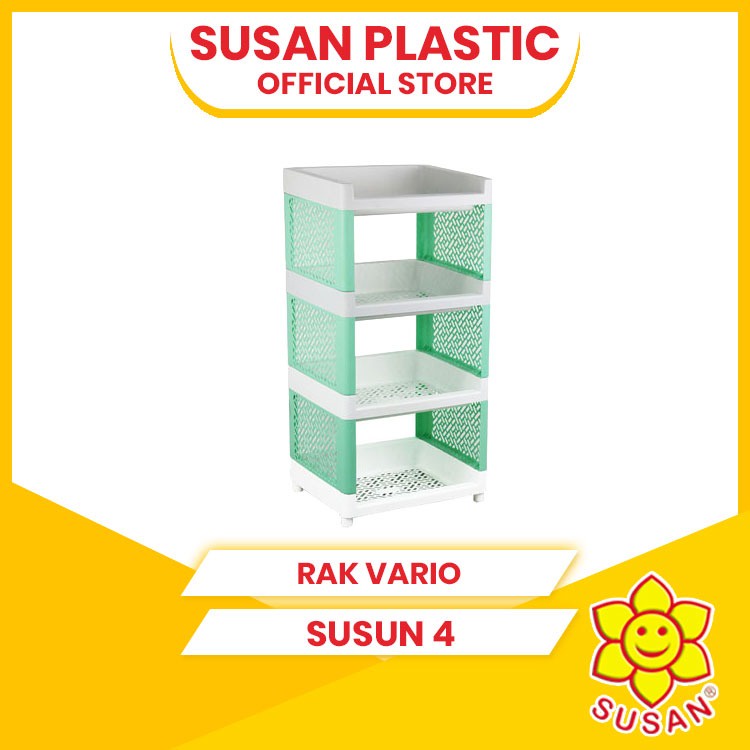 SUSAN - Rak Vario Susun 4 - Rak Plastik Serbaguna - Rak Susun 4 - Rak Multifungsi