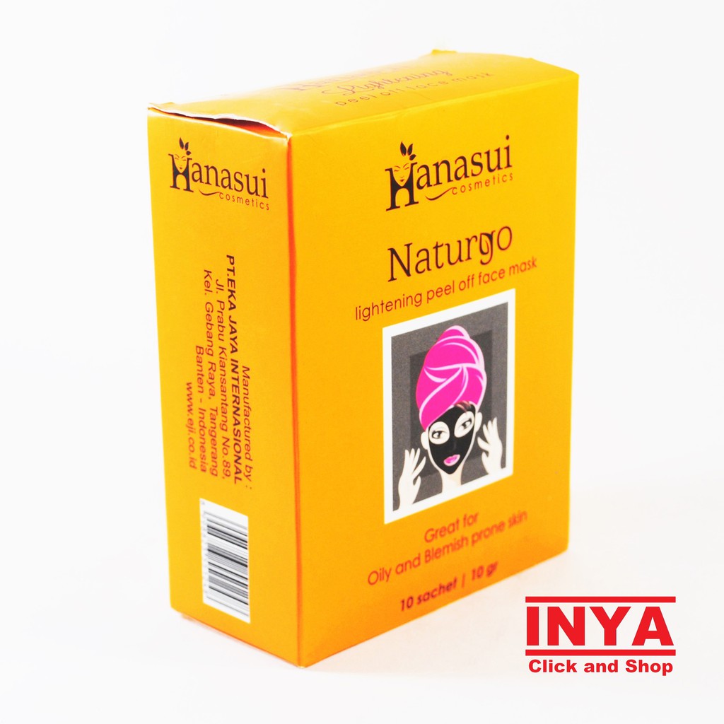 Masker Wajah HANASUI NATURGO - Peel Off  Mask BOX isi 10 Sachet