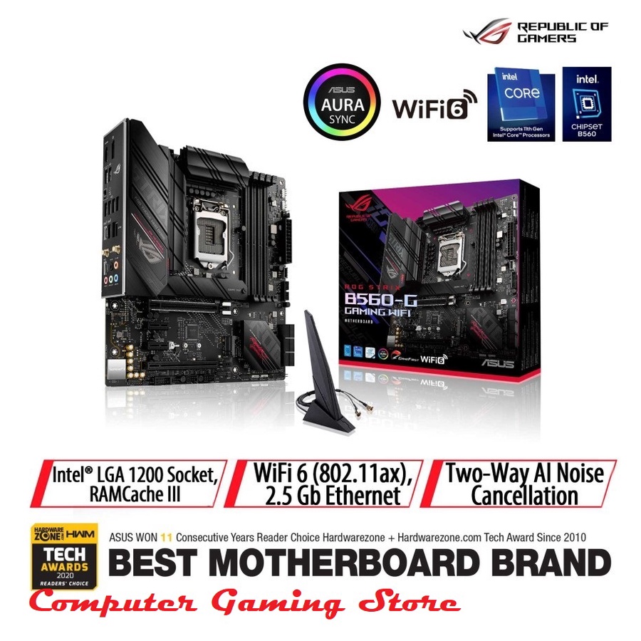 ASUS ROG Strix B560-G Gaming WiFi Intel B560 LGA 1200 mATX Motherboard