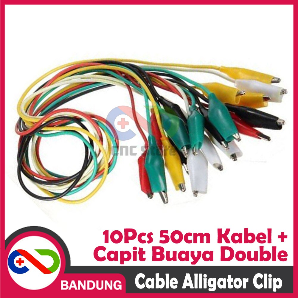 10 SET 10PCS KABEL CAPIT BUAYA ALLIGATOR ALIGATOR CLIP DOUBLE HEAD 50CM