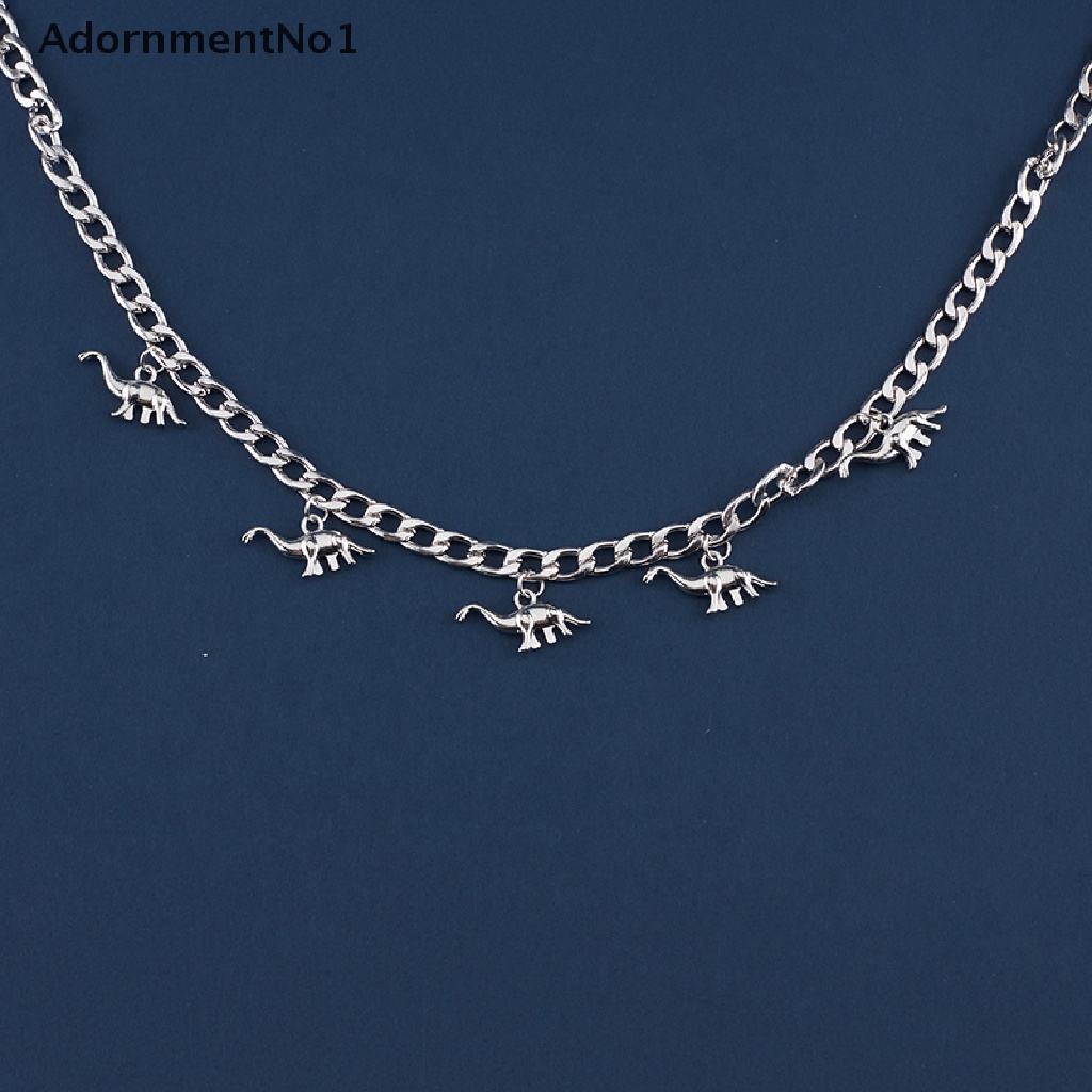 (AdornmentNo1) Kalung Choker Rantai Pendan Dinosaurus Gaya Vintage Harajuku Goth Punk