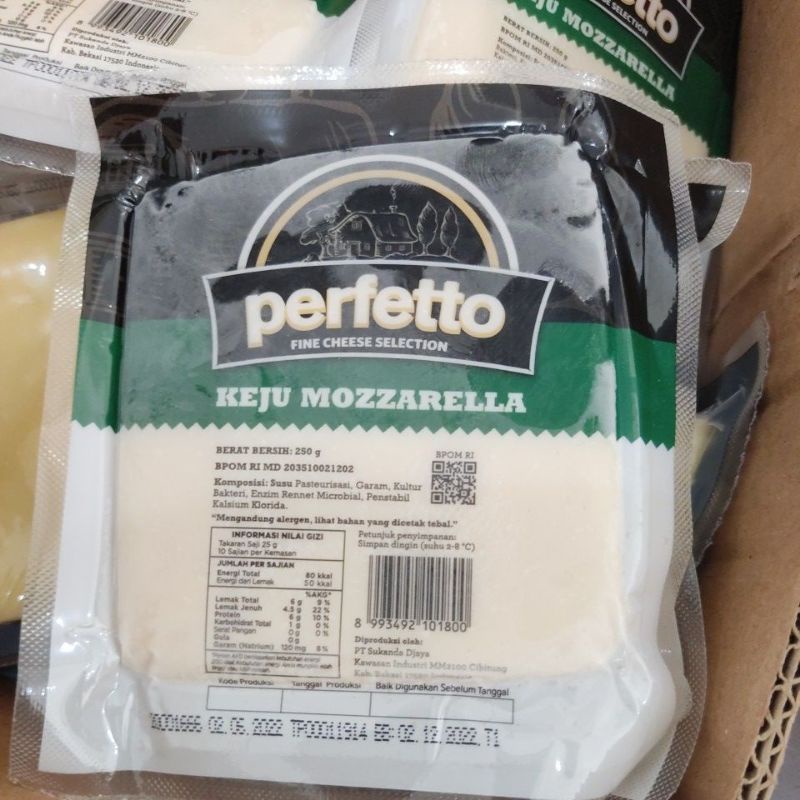 keju Mozzarella Cheese perfetto 250gram