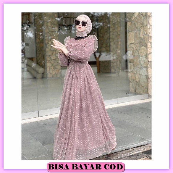 Gamis Remaja Ceruty Syar'I Terlaris Kekinian Butik Mewah T6P2 Hits Panjang Daily Polos Casual Simple