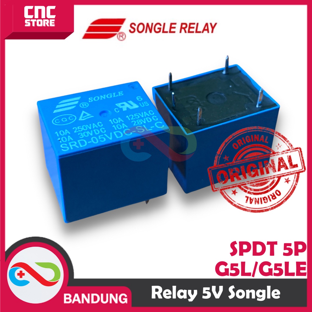 RELAY SONGLE 5V 10A SRD-05VDC-SL-C 5 PIN 5P G5L G5LE