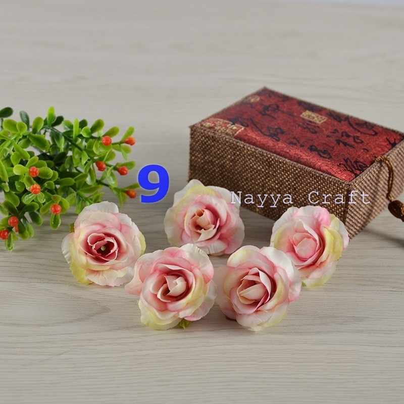 Kepala bunga mawar peony kelopak bunga artificial kecil hiasan dekorasi mahar craft-9