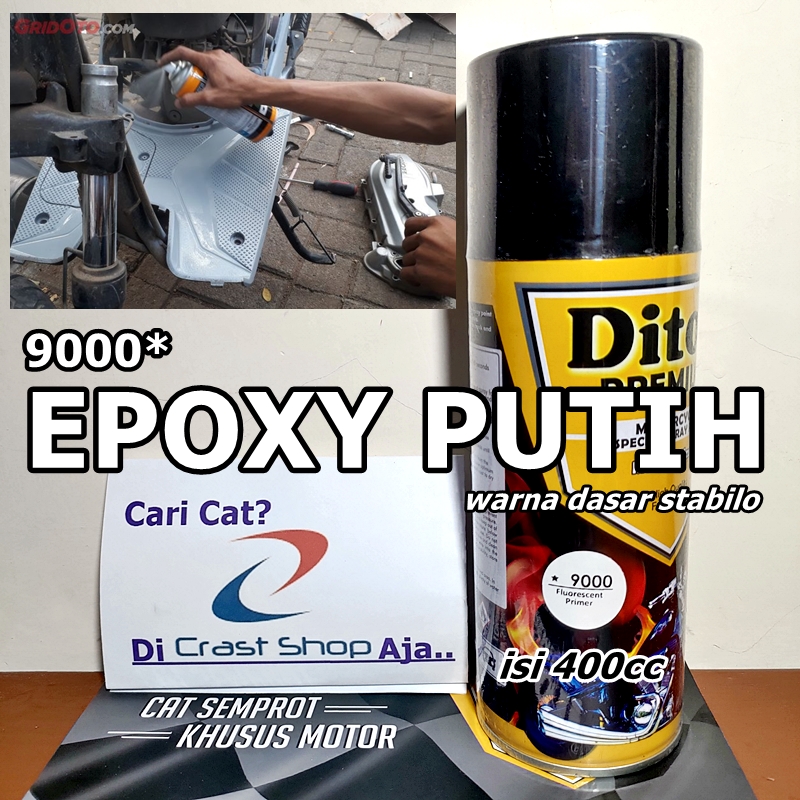 

Cat Pilox Diton Premium FLUORESCENT PRIMER 9000 400cc warna EPOXY PUTIH stabilo surfacer epoksi