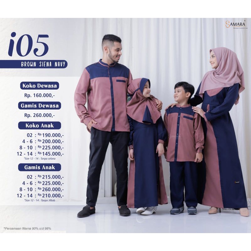 Sarimbit Gamis Couple Keluarga Lengan panjang Terbaru i05 SIENNA NAVY by SAMARA