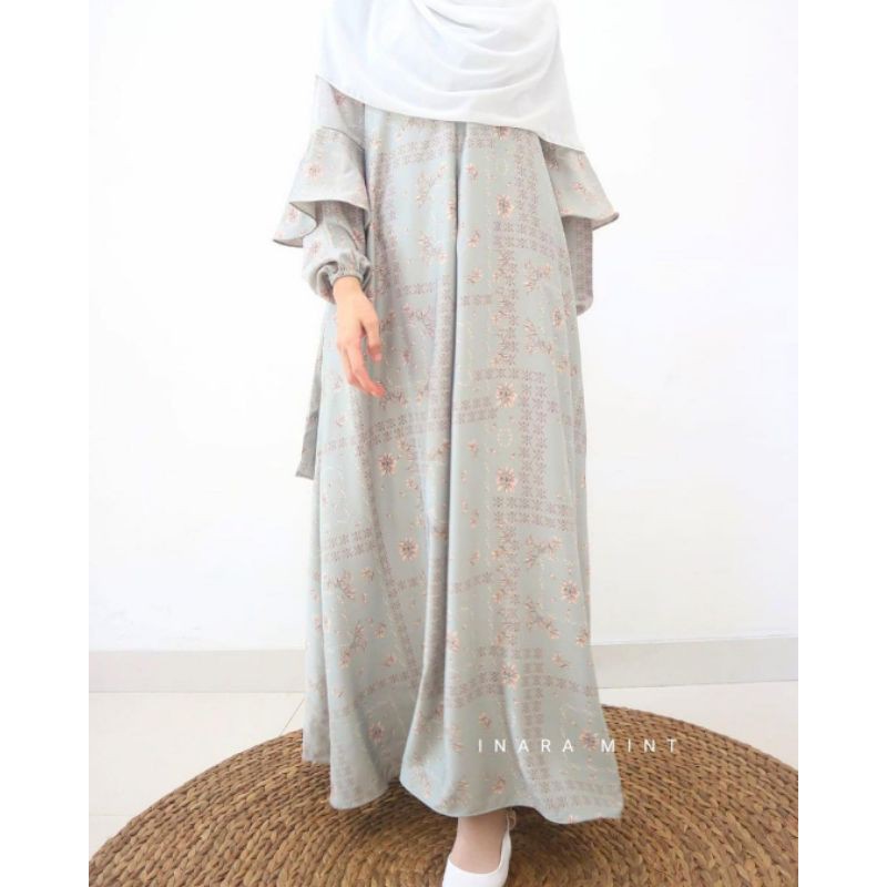 Inara Dress Latasha Outfit / Gamis Eid Raya Motif Premium Syari