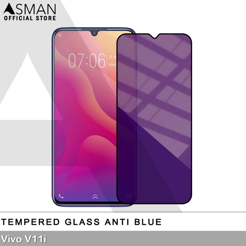 Tempered Glass Blue Light Full Lem VIVO V11i Anti Radiasi Screen Protector