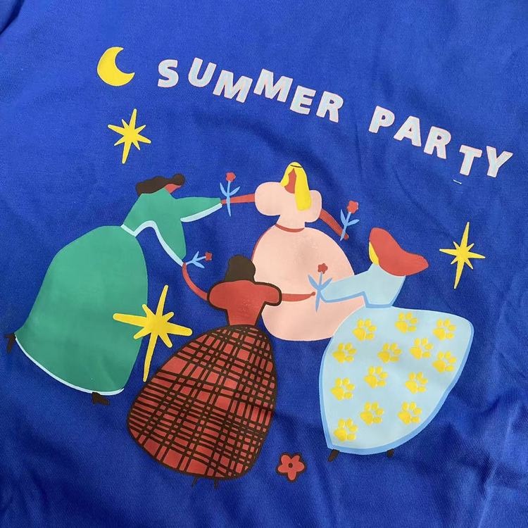 MOOGU ♡ Kaos lengan pendek atasan pendek wanita dengan motif print lucu