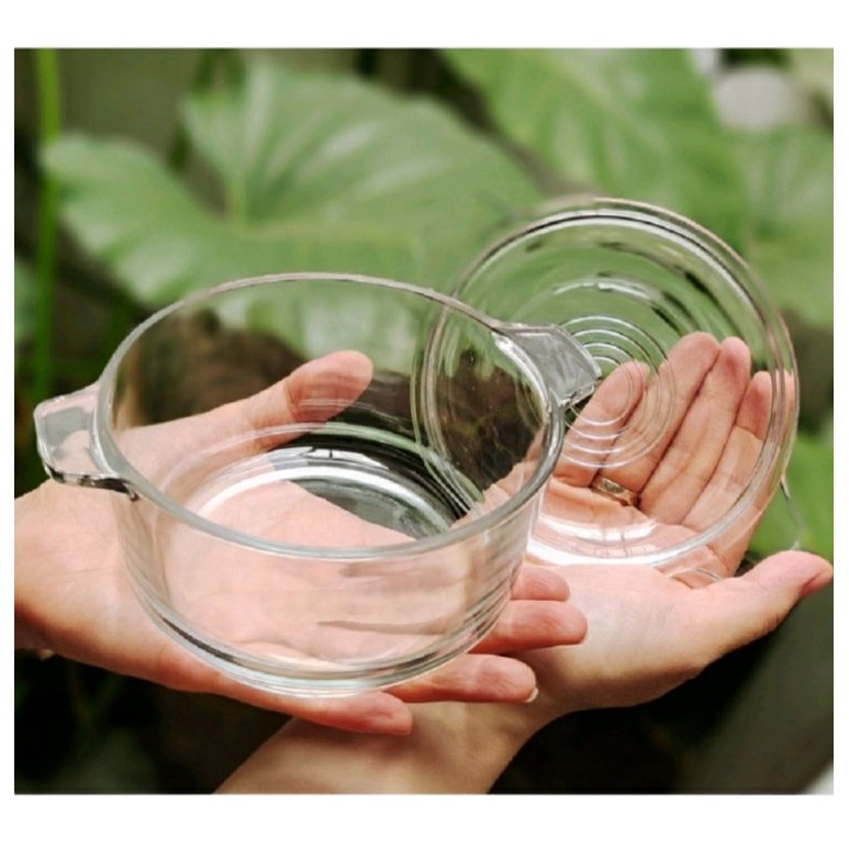 Mangkok Kaca Tutup Kaca/Panci Kaca mpasi Mini/Mixing bowl/salad bowl