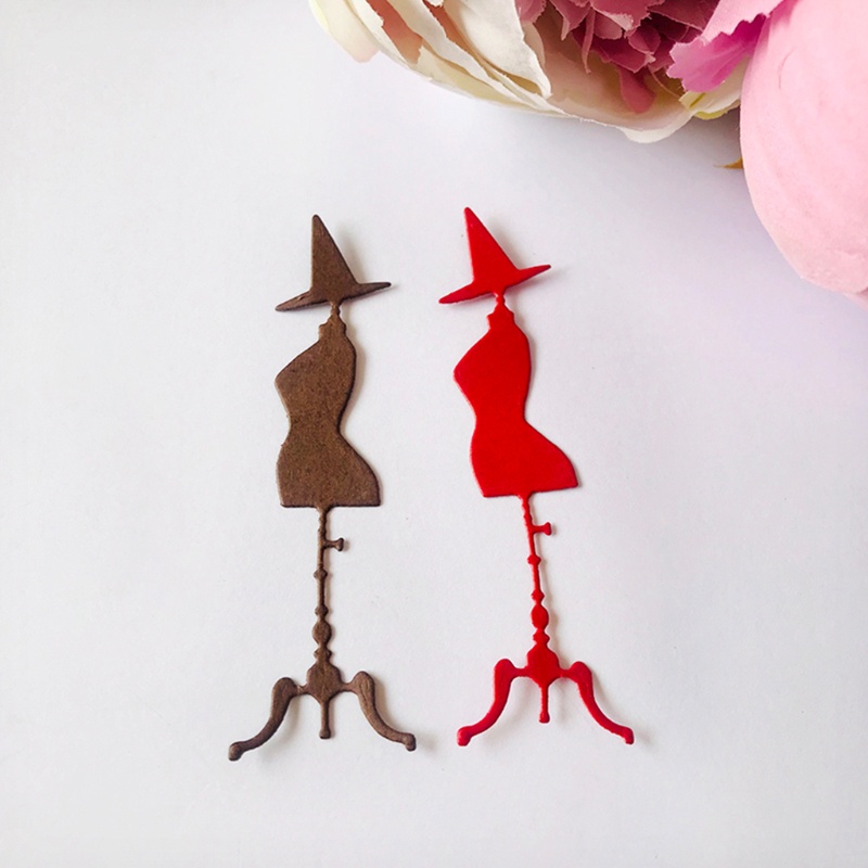 Zzz Cetakan Stensil Cutting Dies Motif Penyihir Halloween Bahan Metal Untuk Scrapbook / Craft DIY