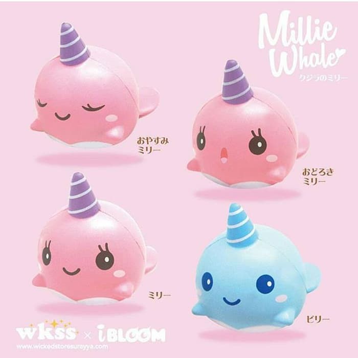 Promo MILLIE THE WHALE ORIGINAL IBLOOM SQUISHY / rare squeeze billie chawa