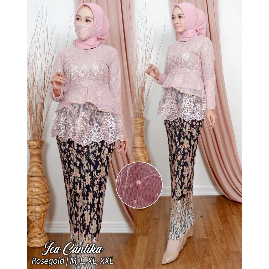 SET BLOUSE ICA CANTIKA / KEBAYA MODERN / KEBAYA PESTA / OUTFIT BAJU PESTA KEKINIAN / BAJU TUNIK WANITA / LC