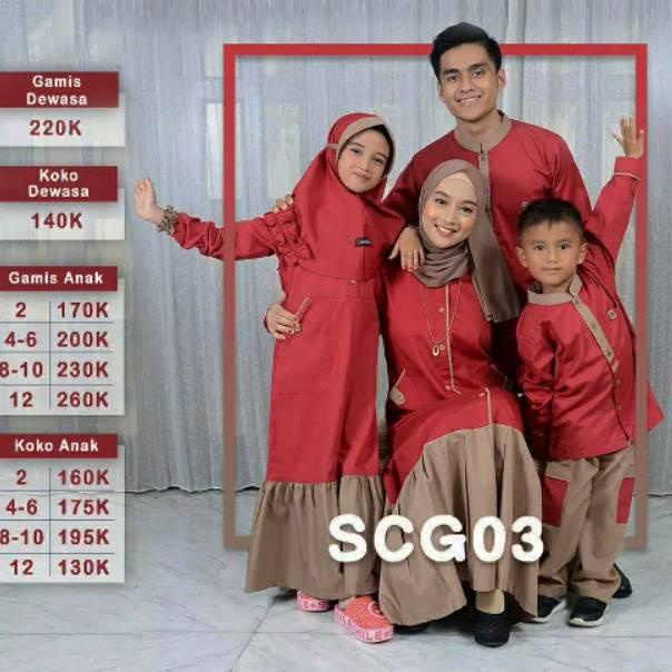 Sarimbit Baju Muslim Couple Keluarga SamaraG03 Maroon ▪ Kut31au22ј