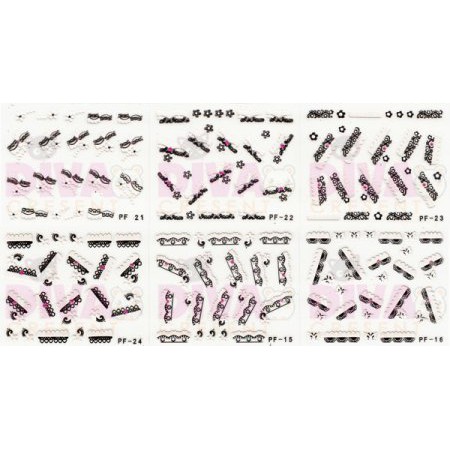 ISI 6 PACK NAIL ART STICKER JAPANESE LACE STICKER SET