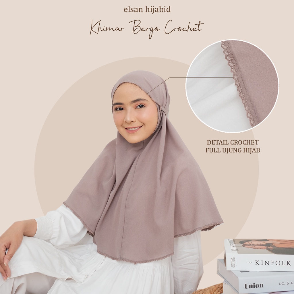 Jilbab Khimar Bergo Crochet full crochet