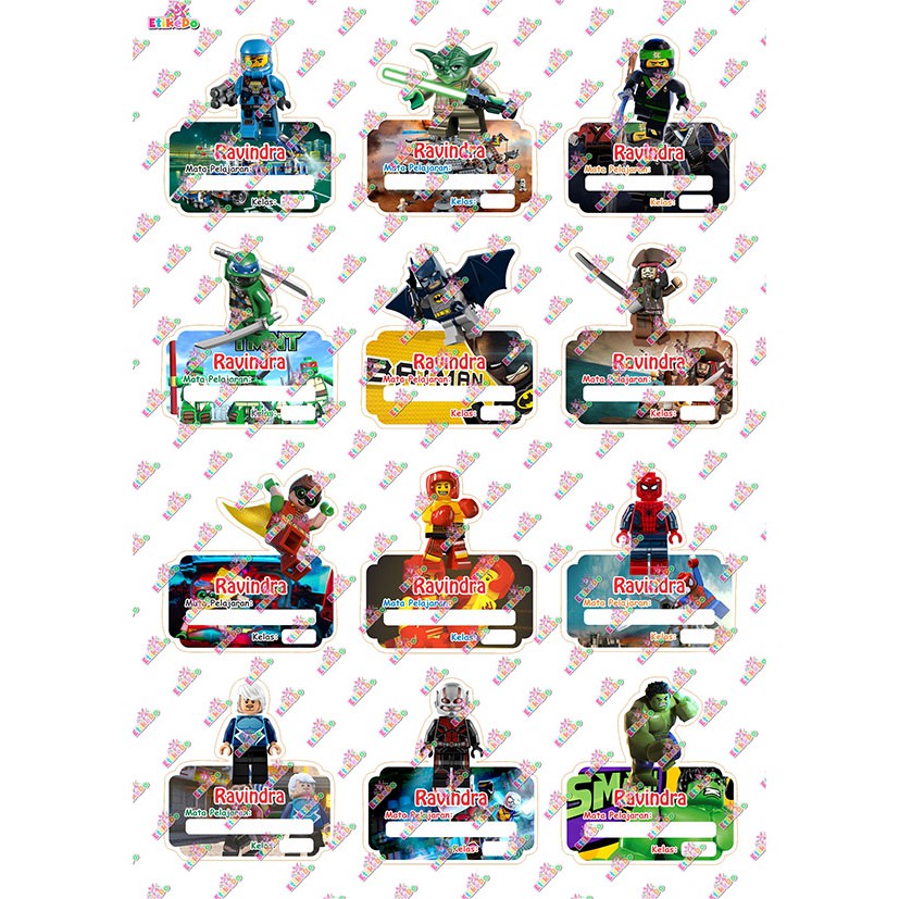 

LABEL NAMA LEGO 48 STIKER - ANTI AIR/ROBEK/LUNTUR -4 Nama LG7L4