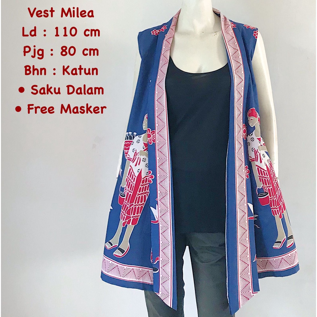 Vest Milea karakter jamu  batik solo vest tremdy outer