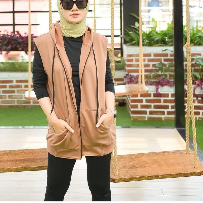 ✵ Sweater Wanita - Rompi Zipper Hoodie - Vest Hoodie Wanita ۝