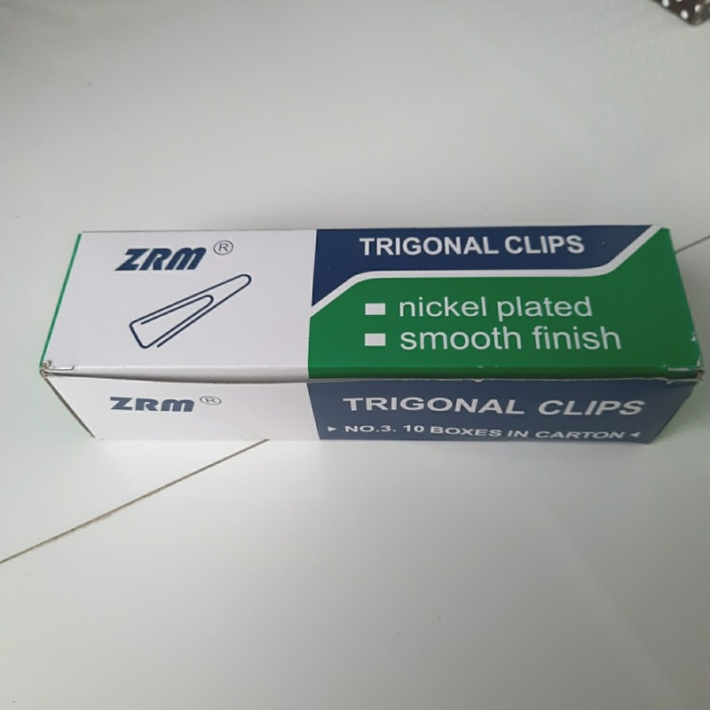 

Klip Kertas ZRM No. 3 Trigonal Clips Kecil - 1 Box Isi 10 Pack