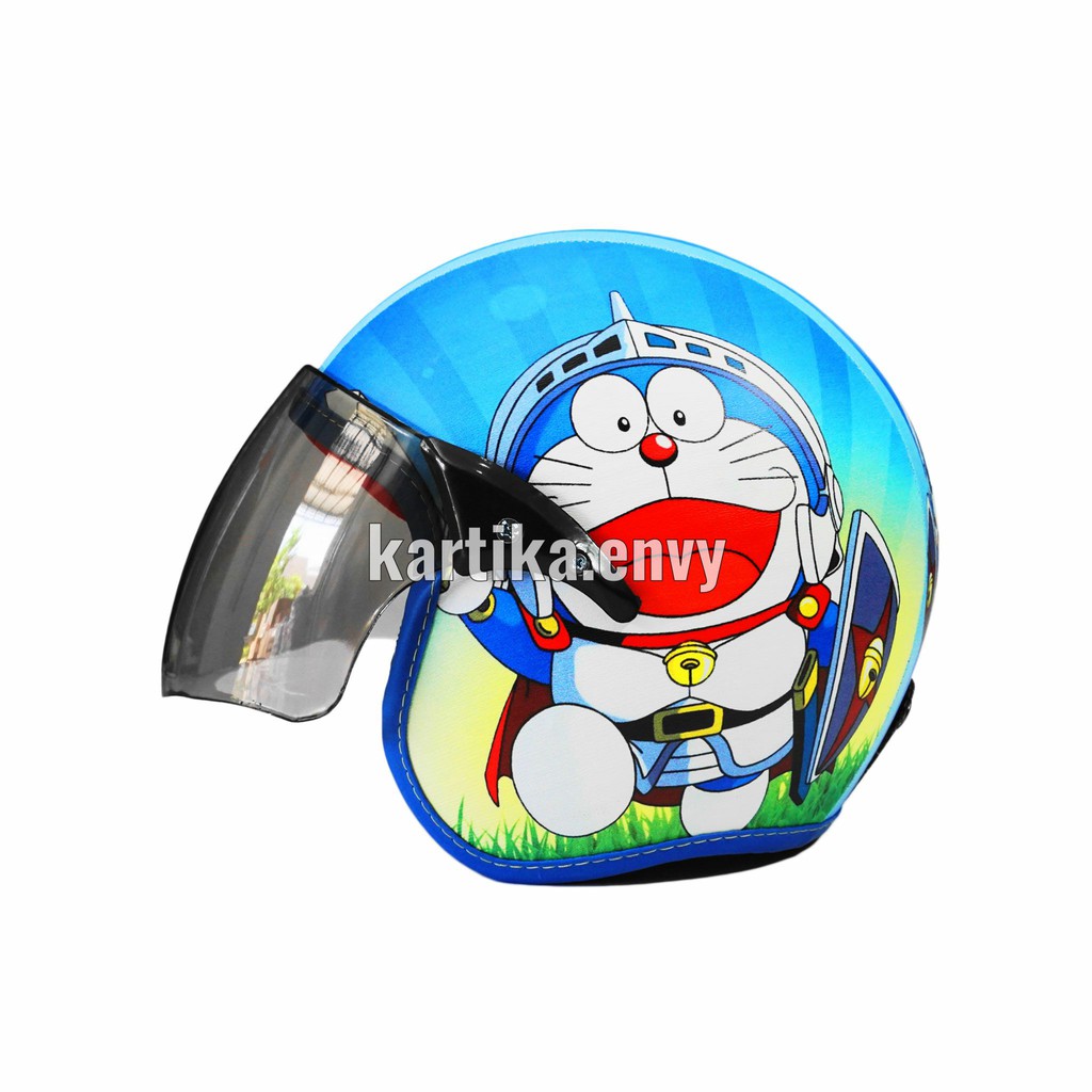 Helm Anak Standart Kaca Half Face Scoopy Original Karakter Doraemon