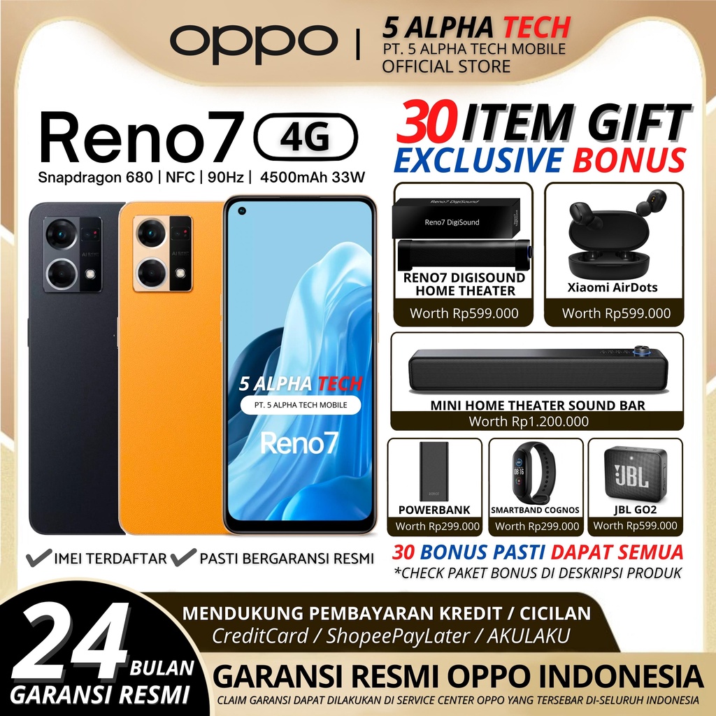 OPPO RENO7 RENO 7 RAM 13/256GB (8GB + 5GB EXTENDED RAM) GARANSI RESMI