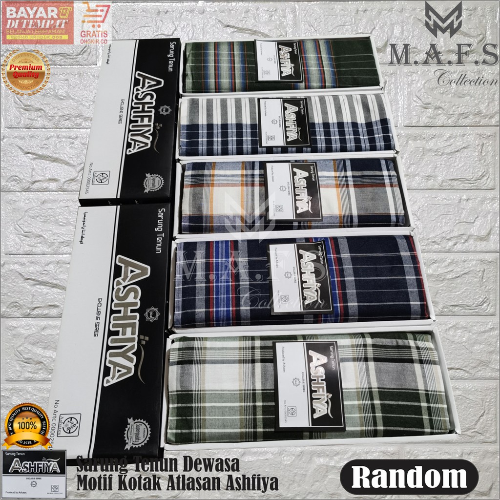 SARUNG DEWASA SARUNG TENUN ASHFIYA MOTIF ATLASAN KOTAK PREMIUM