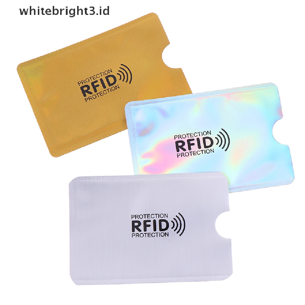 (whitebright3.ID) 10pcs Sleeve Pelindung Kartu Kredit / ID RFID Blocking Bahan Foil