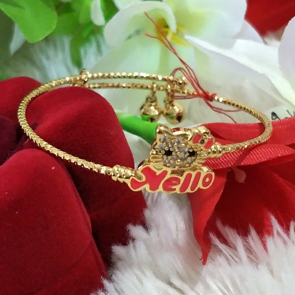 Gelang Bangkok Kaku Anak Bayi Elastis - Perhiasan lapis emas 22k