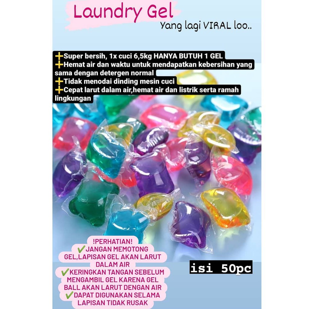 (JC) ISI 50 PCS /TERMURAH LAUNDRY GEL BAL/DETERGEN