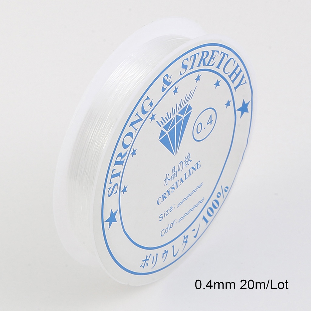 Kawat Elastis Kristal Putih Bening Ukuran 0.4mm Panjang 20m Untuk Membuat Perhiasan DIY