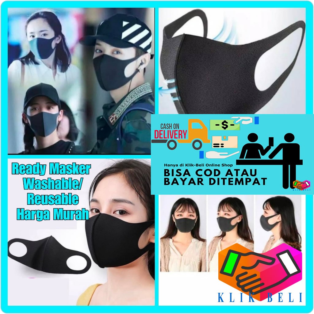 Masker Mulut Scuba Kain / Masker Penutup Wajah Model Polos Anti Debu Hijab Bahan Tebal